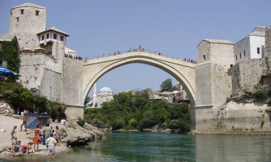 The Old Bridge ( Stari Most ) in Mostar in Bosnia