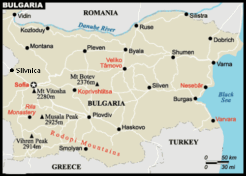 Map of Bulgaria