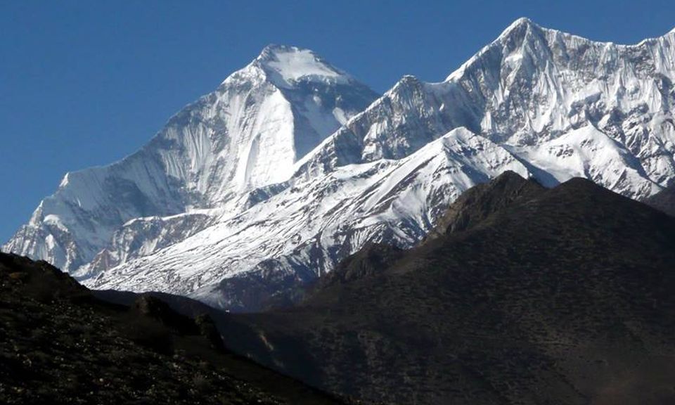 Mount Dhaulagiri and Tukuche Peak from Muktinath