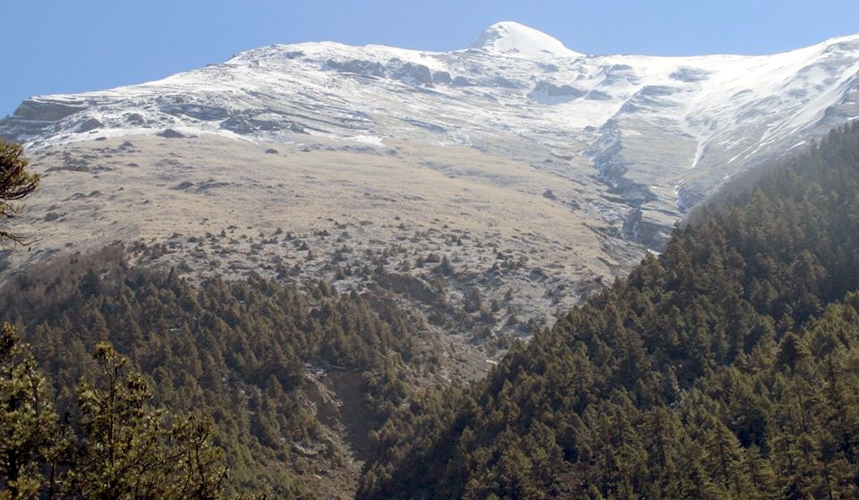 Pisang Peak from Manang Valley in the Annapurna Region of the Nepal Himalaya