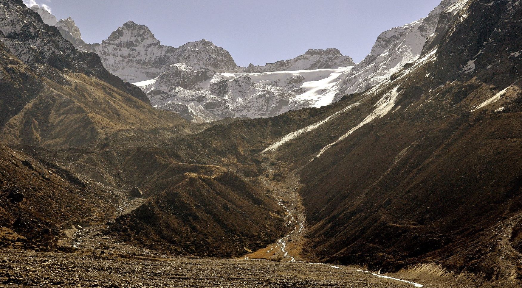 Mera La from camp at Tangnag in Hinku Valley