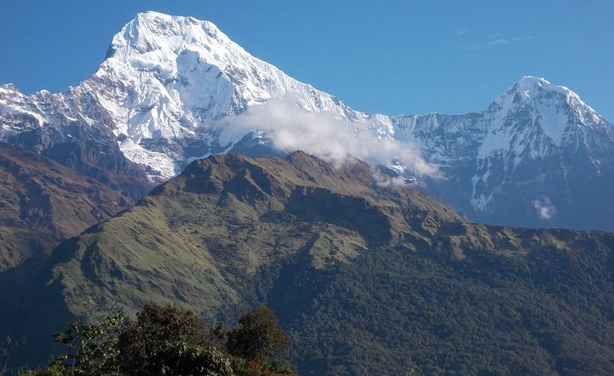 Annapurna South and Hiunchuli on route to Chomrong