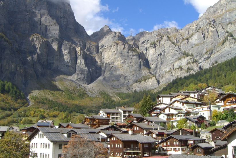 Leukerbad beneath the Gemmi Pass in the Bernese Oberlands