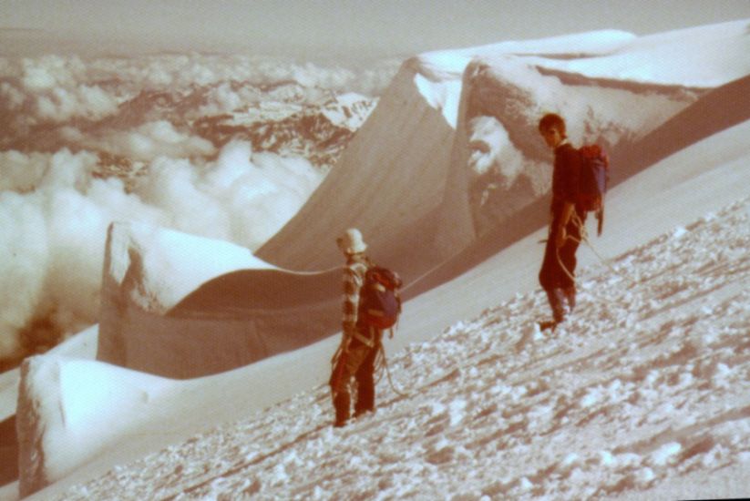 Descending normal route on Mont Blanc