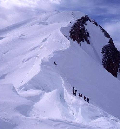 Normal route of ascent on Mont Blanc