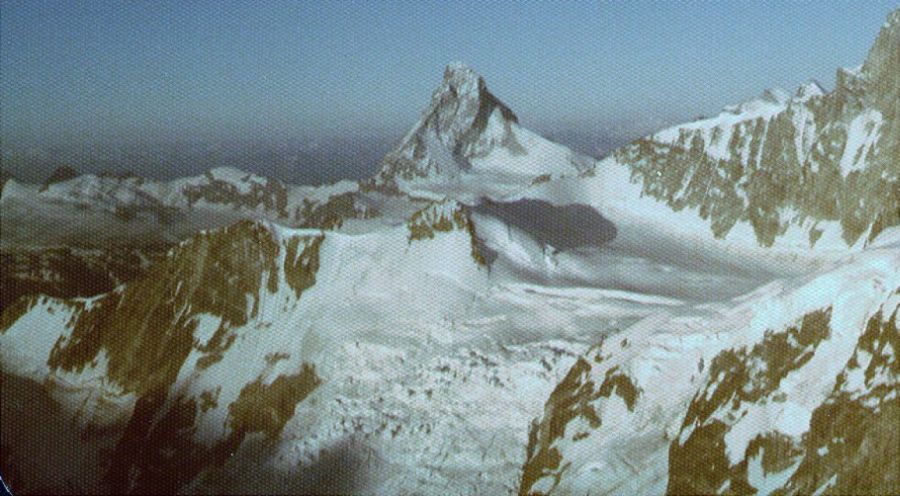 Matterhorn from Weisshorn in the Zermatt ( Valais ) Region of the Swiss Alps