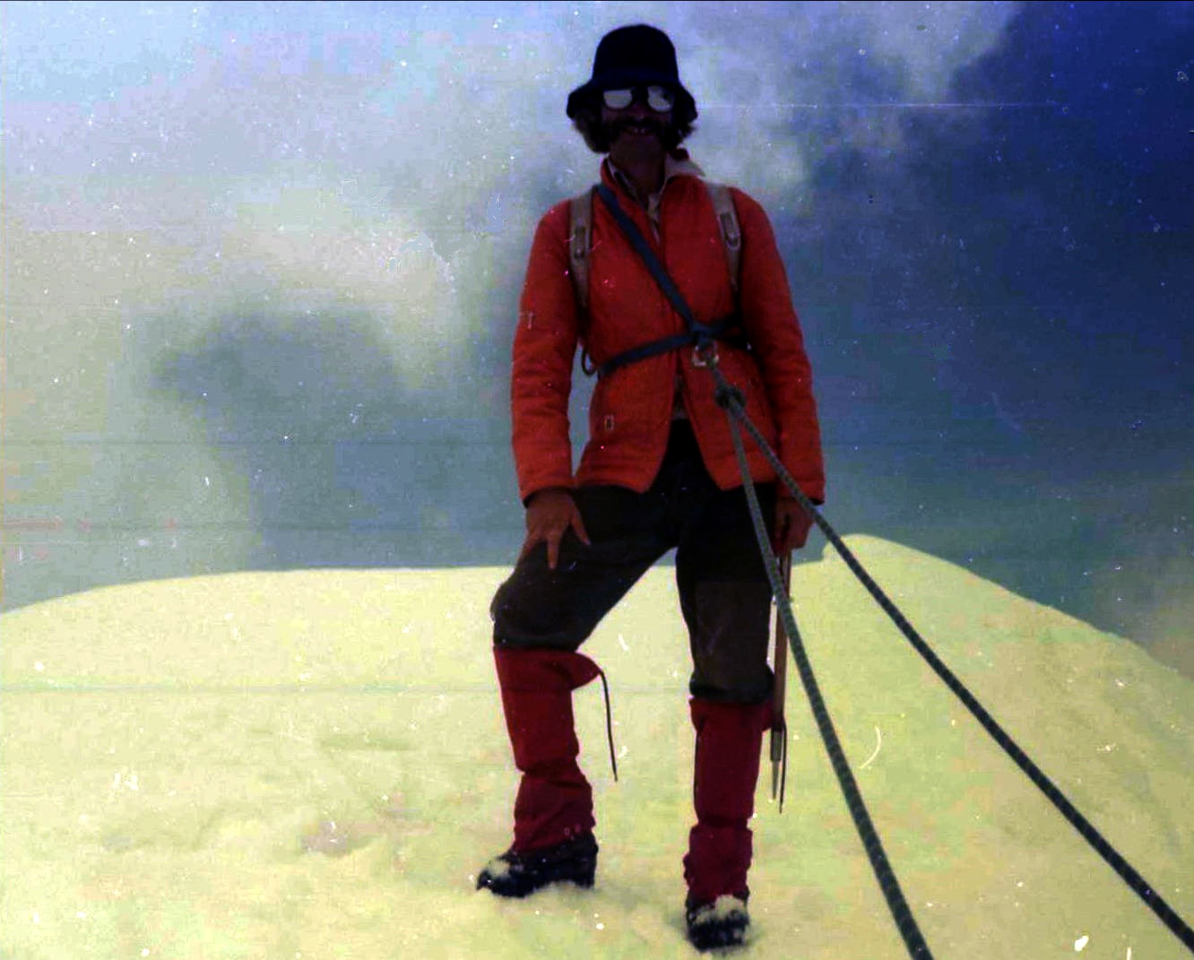 On ascent of Rinderhorn in the Bernese Oberland region of the Swiss Alps