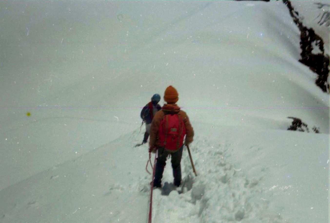 Descending from summit of the Wetterhorn