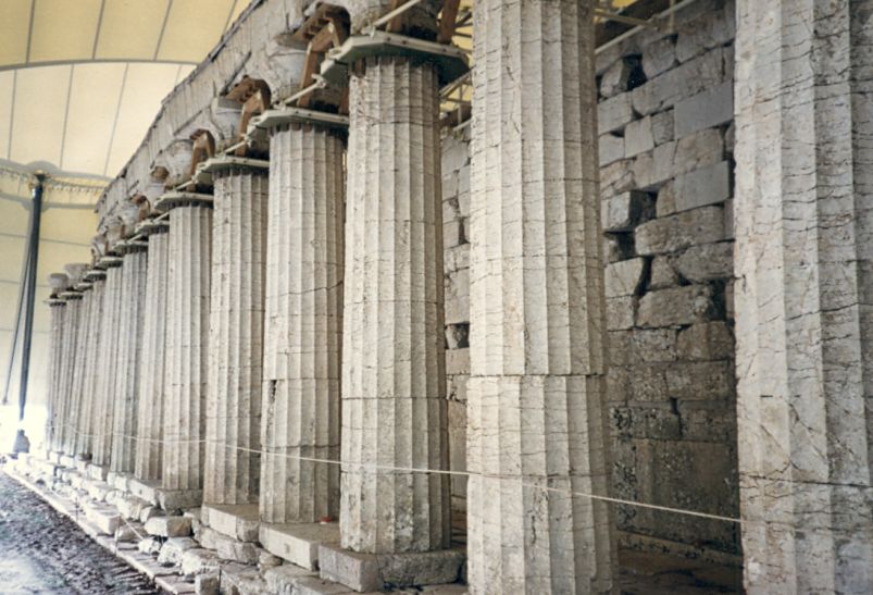 Temple of Epicurios Apollo at Bassae ( Vassae ) in the Peloponnese of Greece