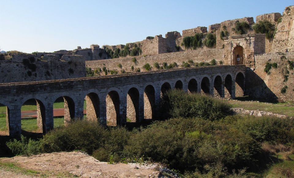 Causeway to Fortress at Methoni in the Peloponnese of Greece