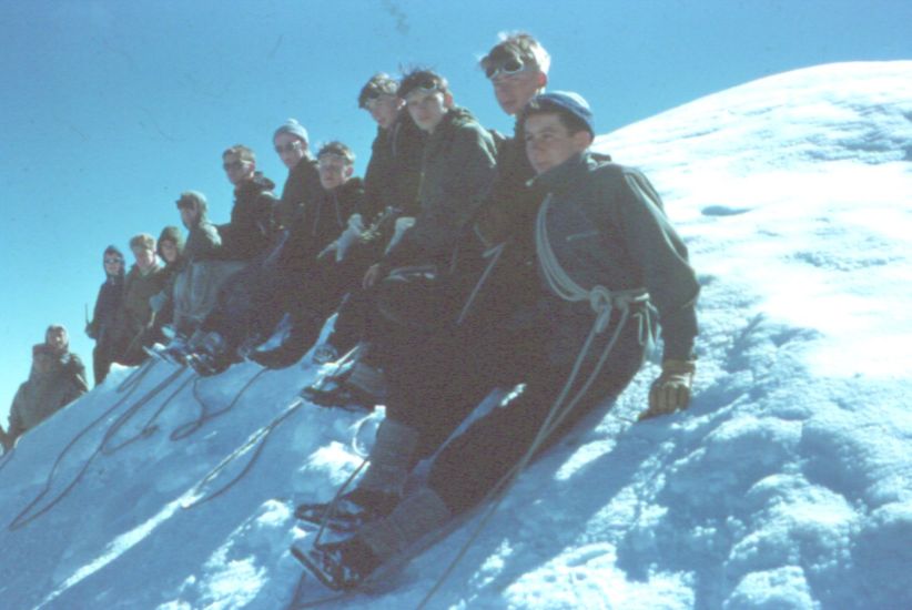 24th Glasgow ( Bearsden ) Scout Group on summit of Morgenhorn in the Bernese Oberlands of the Swiss Alps