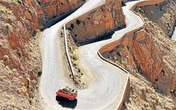 Hairpin Bends on Tiz n Tichka across the High Atlas in Morocco