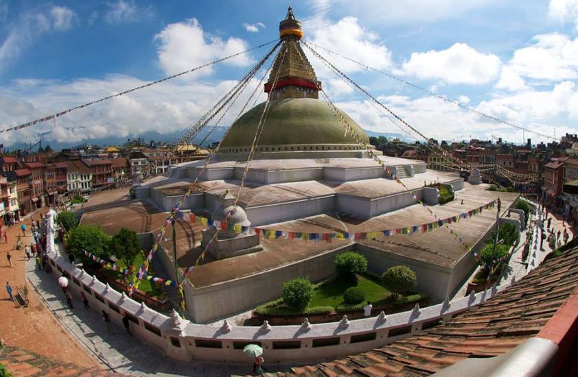 Buddhist Stupa at Bodnath ( Baudhanath ) in Kathmandu