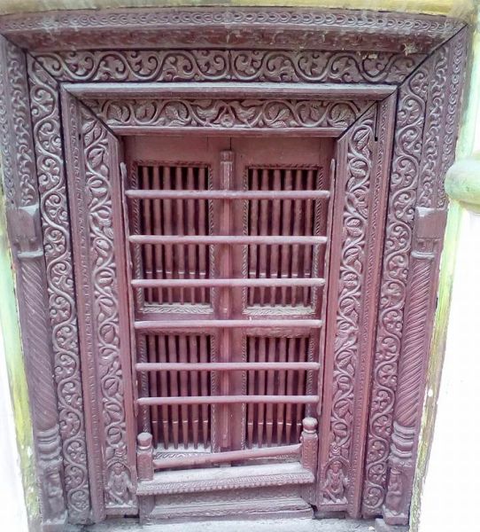 Window at Changunarayan Temple in Kathmandu Valley