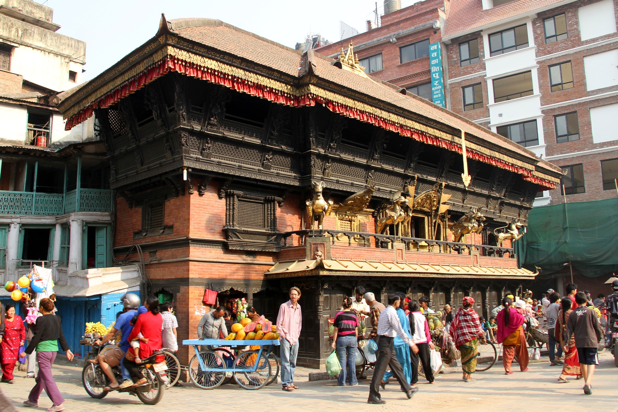 Akash Bhairab Temple at Indra Chowk in Kathmandu