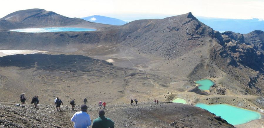 Blue Lake and Emerald Lakes on the Tongariro Traverse