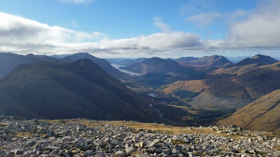 Glen Etive and Stob Dubh ( 2897ft, 883m ) from Buachaille Etive Mor