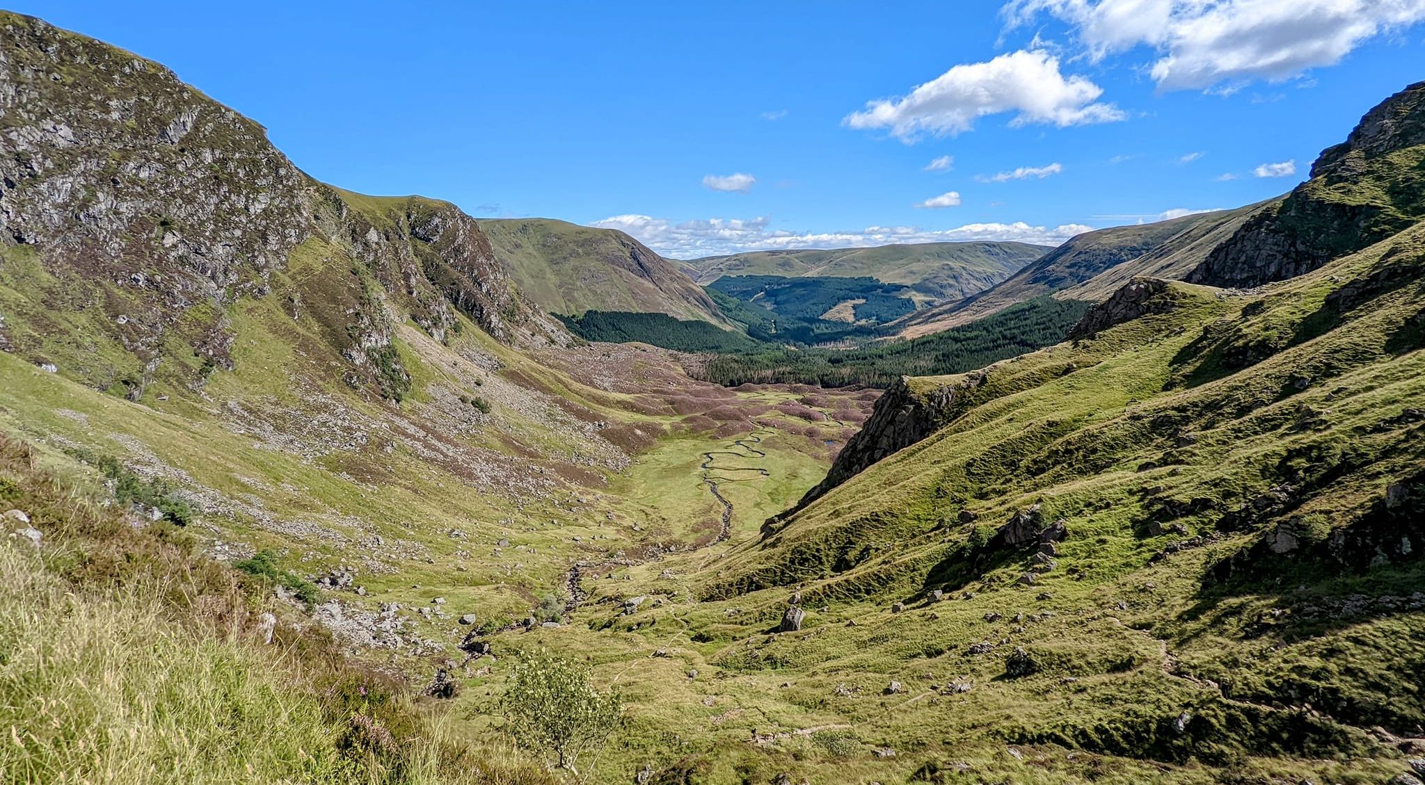 Descent from Driesh ( 947m ) and Mayar ( 928m ) above Glen Cova