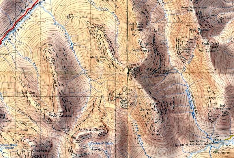 Map for Cruach Ardrain and Beinn Tulaichean