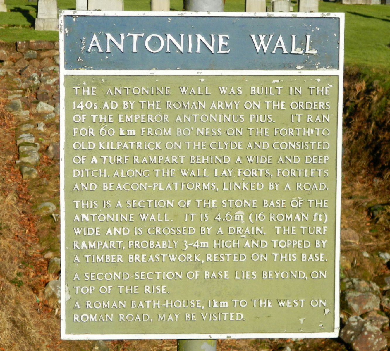 Information Board for Antonine Wall in New Kilpatrick Cemetery