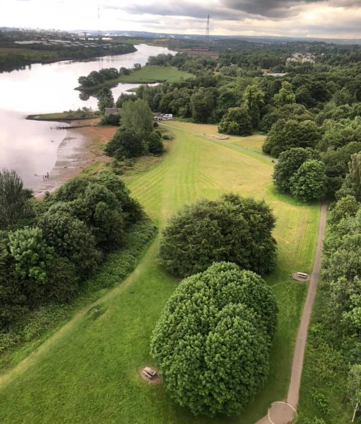 Glasgow and River Clyde from the Erskine Bridge