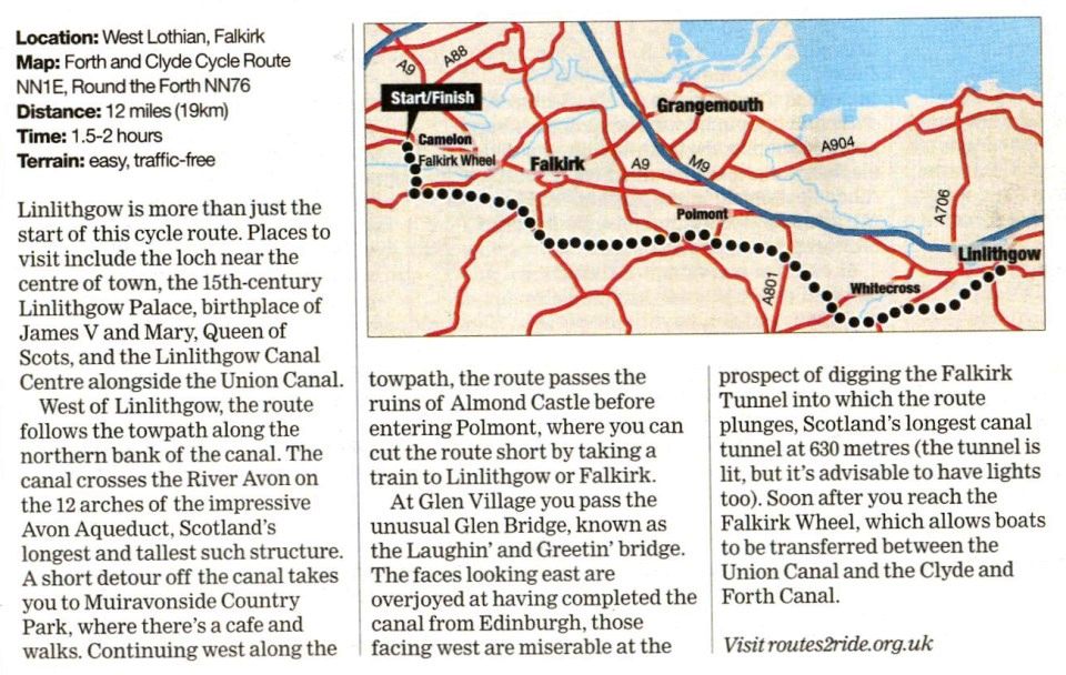 Cycle Route along Union Canal from Falkirk to Linlithgow