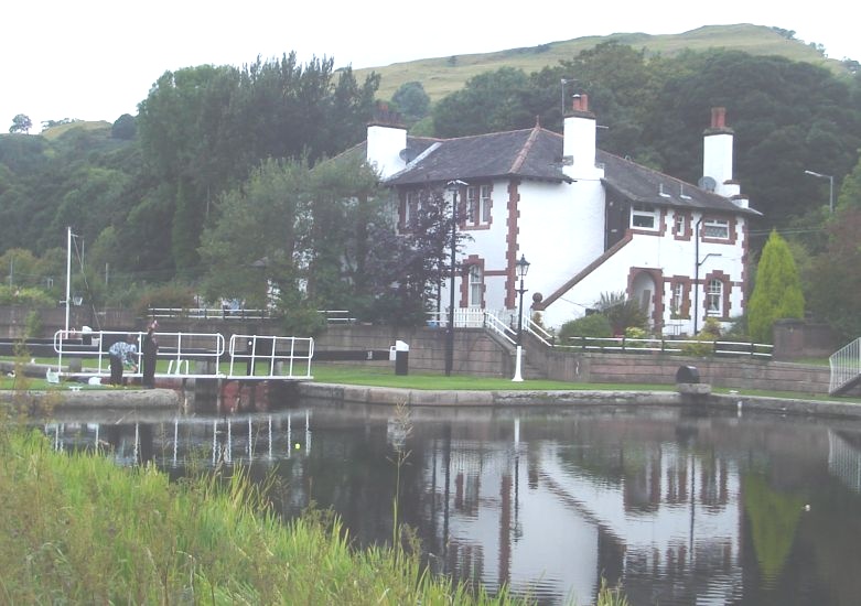 Lock at Bowling Basin at entrance to the Forth and Clyde Canal