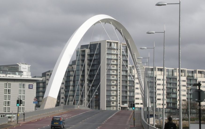 Clyde Arc Bridge in Glasgow, Scotland