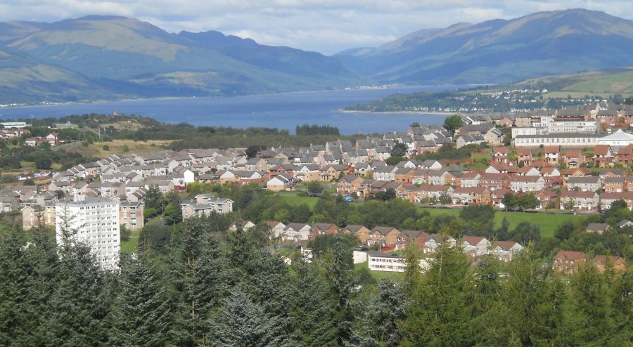 The Cowal Hills across the Firth of Clyde at Greenock