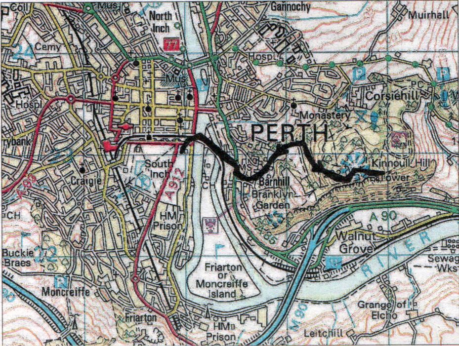 Map for Kinnoull Hill