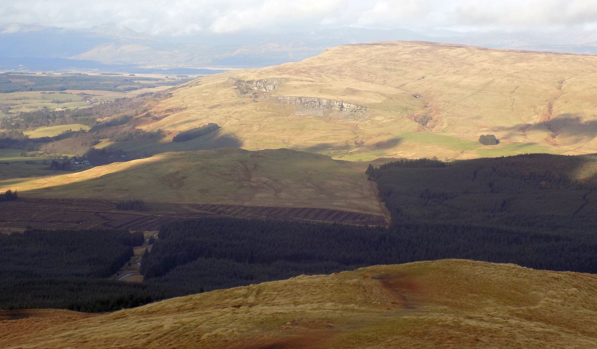 Stronend above Fintry Village from Meikle Bin