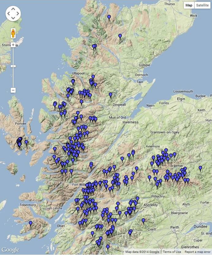 Munro Map of Scotland