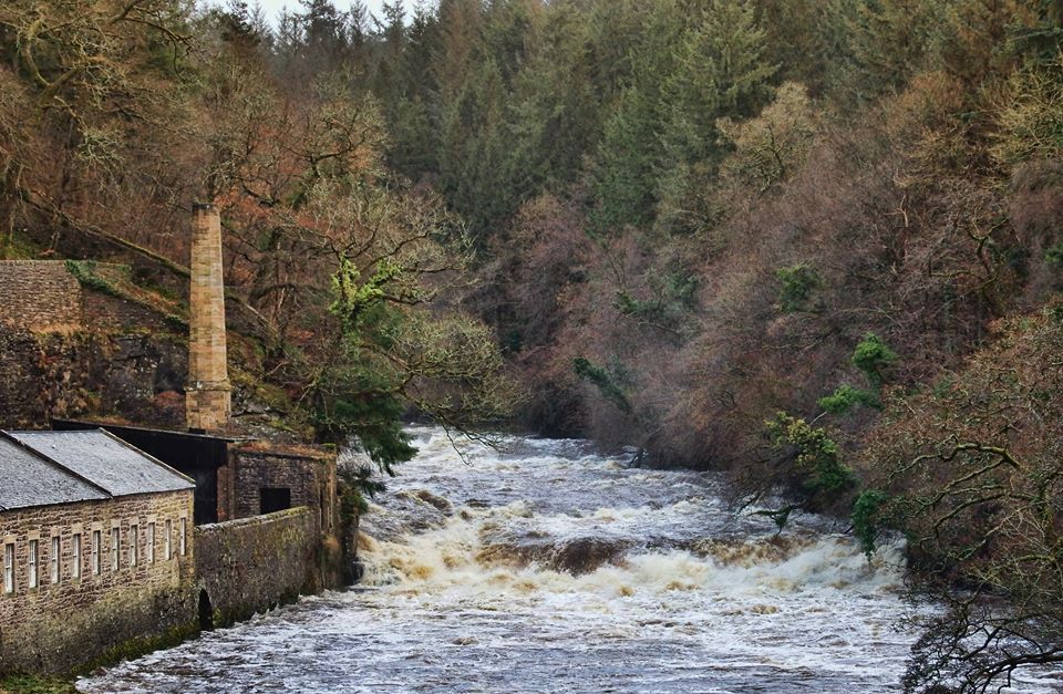 New Lanark on River Clyde in Scotland