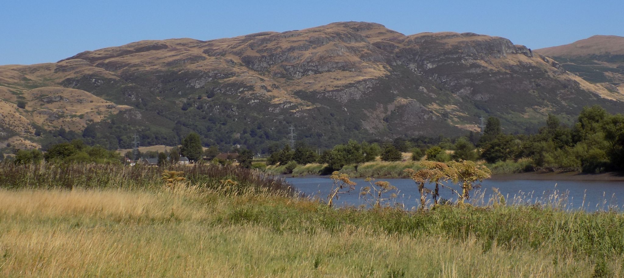 Dumyat beyond River Forth from Cambuskenneth Abbey