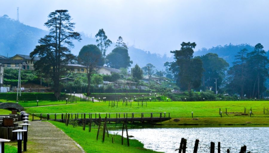 Gregory's Lake at Nuwara Eliya in the Hill Country of Sri Lanka