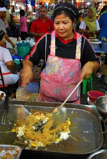 Food Stall in night market in Krabi Town in Southern Thailand