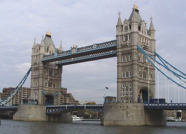 Tower Bridge across River Thames in London