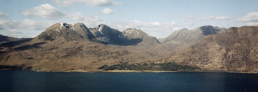 Beinn Alligin and Beinn Dearg across Loch Torridon in NW Highlands of Scotland